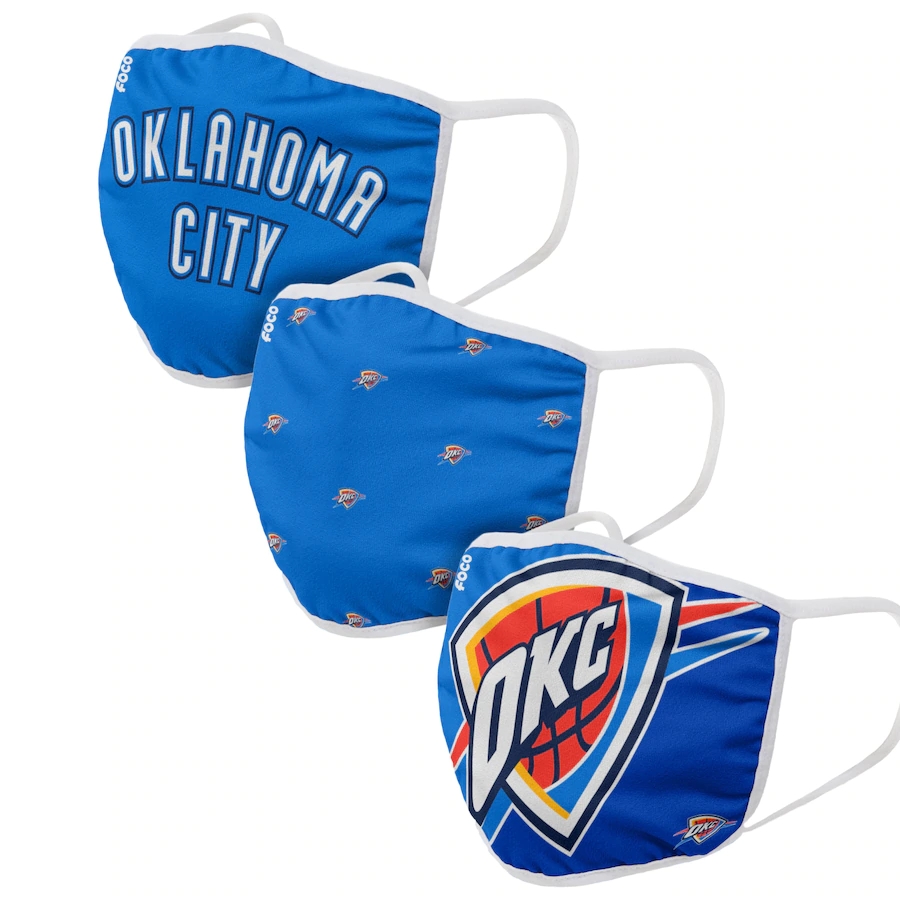 Adult Oklahoma City Thunder 3Pack Dust mask with filter->nba dust mask->Sports Accessory